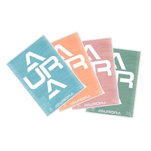 Notitieblok 70 g, 100 vellen, A4, ruitjespatroon 5 x 5 mm | Aurora Notitieblok 70 g, 100 vellen, A4, ruitjespatroon 5 x 5 mm | Aurora